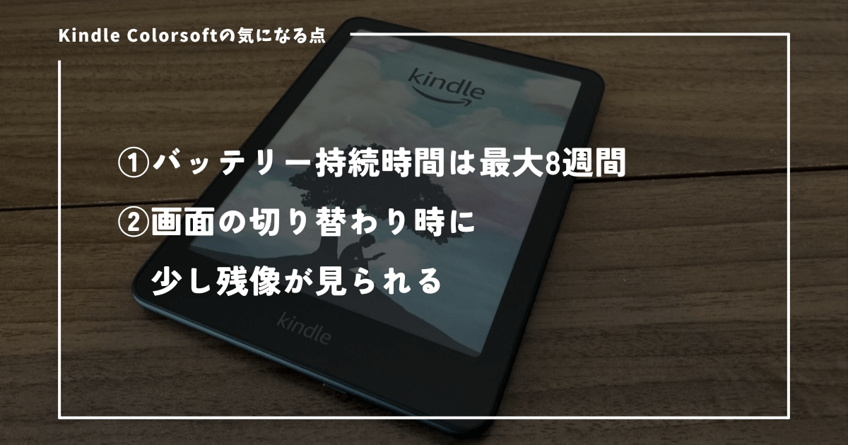 Kindle Colorsoftの気になる点
