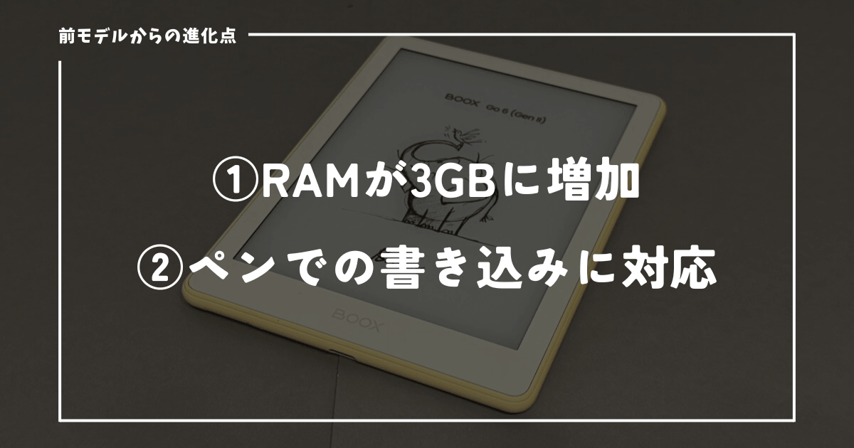 前モデル（BOOX Go6）からの進化点
