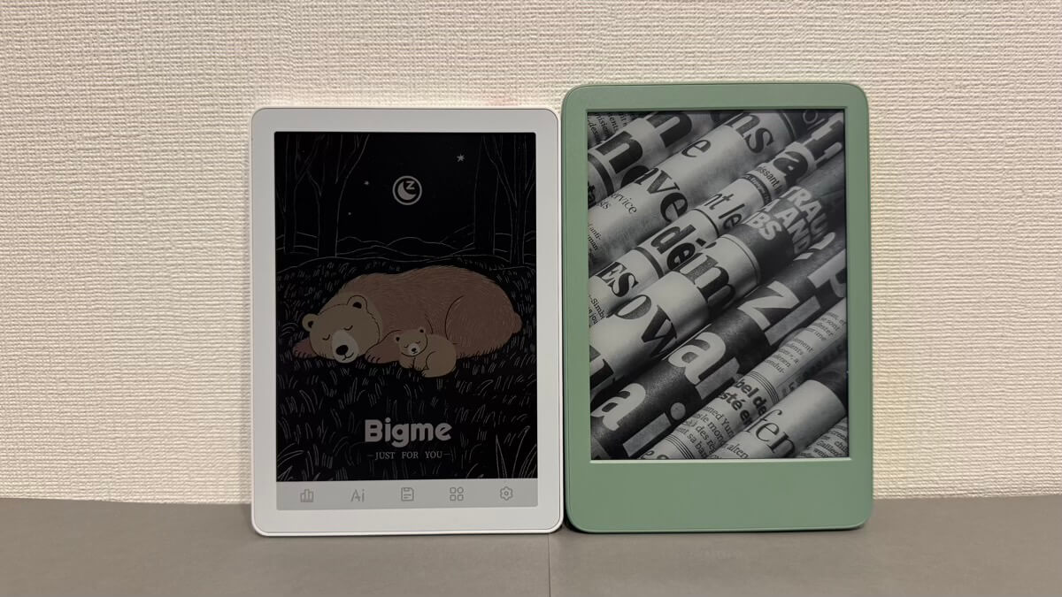 Bigme B6とKindle（無印）のサイズ比較