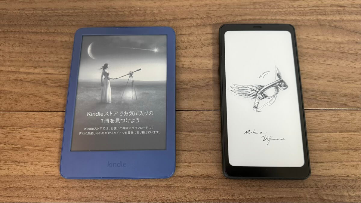 Kindle無印（第11世代）とBOOX Palmaの大きさ比較