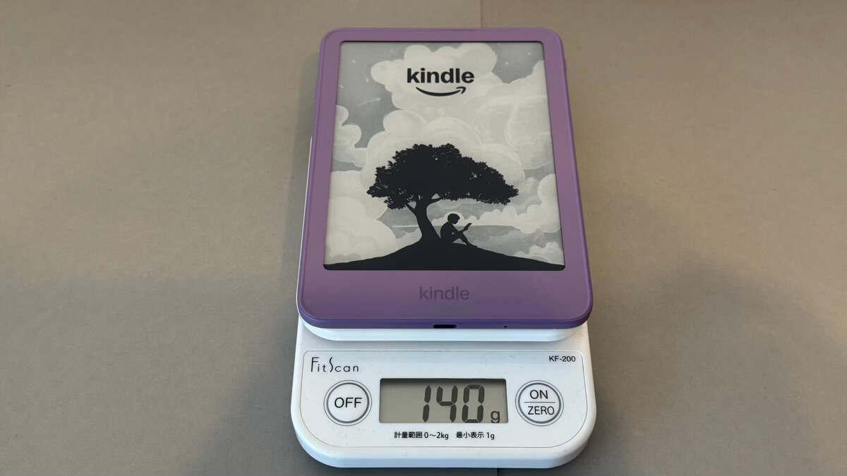 Kindle（16GB）の重量は140g