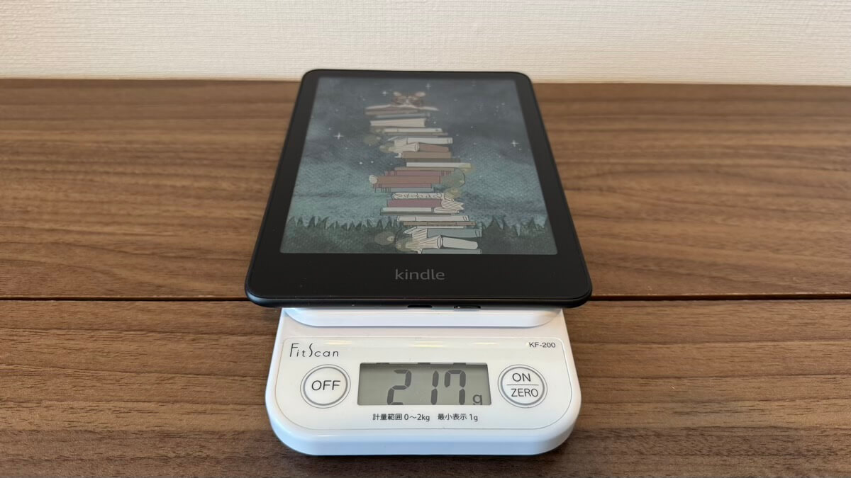 Kindle Colorsoftの重量は217g