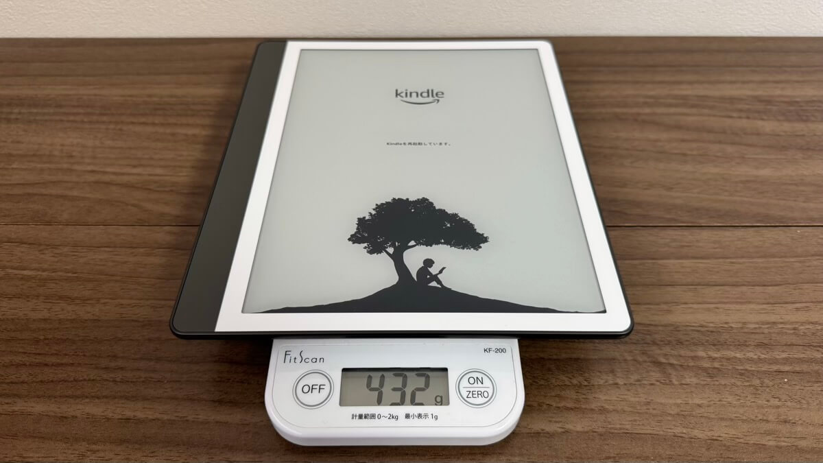 Kindle Scribe Notebook Designの重量は432g